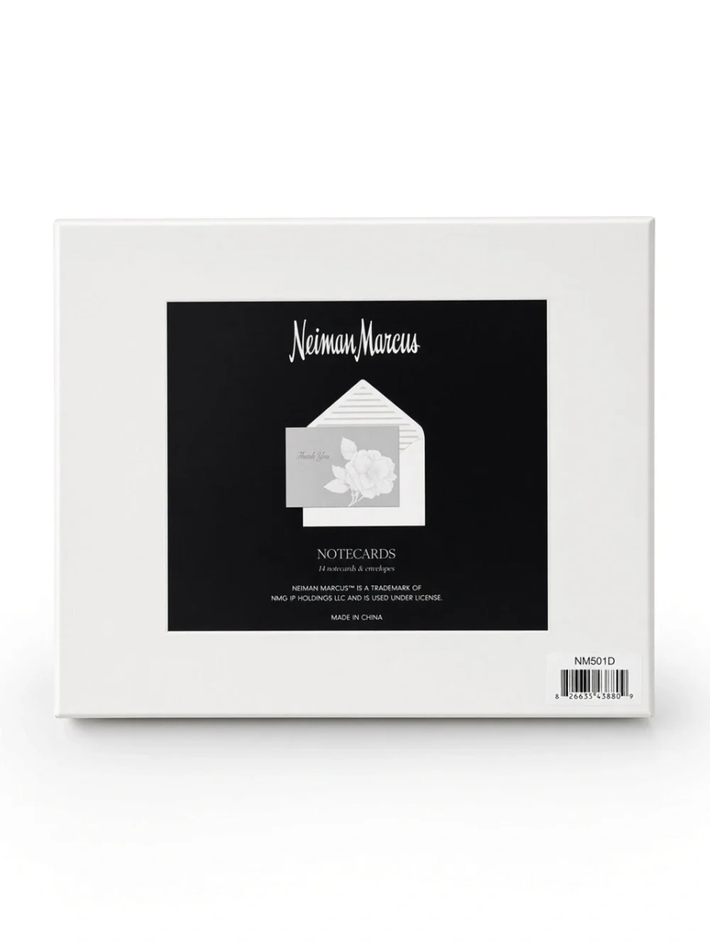 Neiman Marcus “Thank You” Cards 14 Notecards & Envelopes Floral Gray NEW